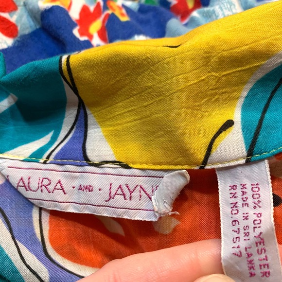 Vintage 90s Laura and Jayne Aloha Floral Short Sleeved Button Up Shirt - M - Picture 8 of 8